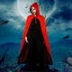 thumbnail image 2 of Vampire Cape Cloak Unisex Halloween Cloak Costume Black And Red Reversible Hooded Cloak Adult Kids 26-27s, 2 of 5