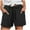 Black, variant on Lenpel Women's Cotton Linen Shorts Trendy Elastic High Waisted Drawstring Casual Shorts Summer Lounge Shorts with Pockets
