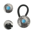 thumbnail image 5 of Unique Bargains Fashion Button Hair Tie for Kids 1 Pc Blue Silver Tone Black, 5 of 5