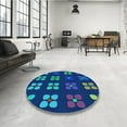 thumbnail image 4 of Ahgly Company Machine Washable Indoor Rectangle Transitional Blue Ivy Blue Area Rugs, 3' x 5', 4 of 7
