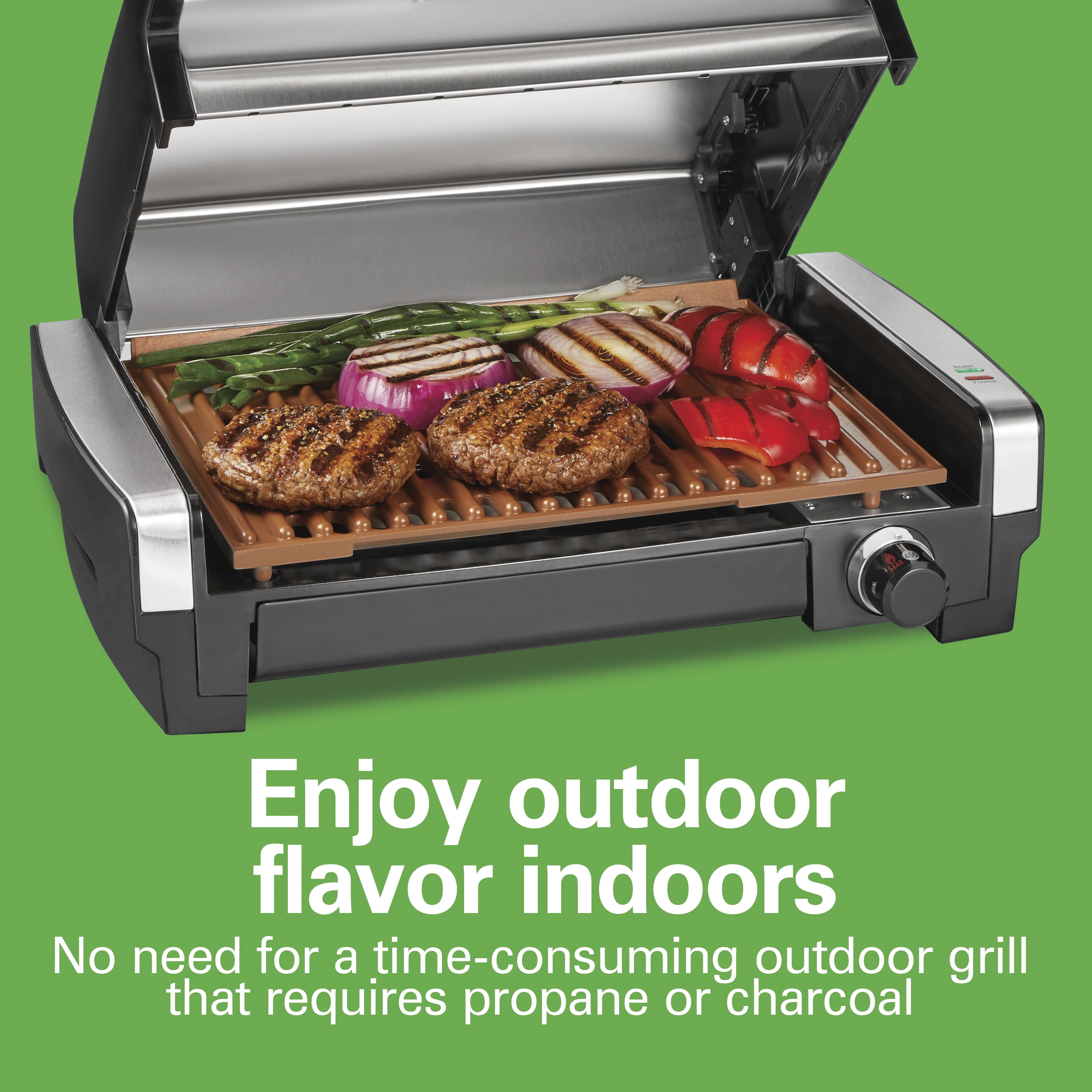 Hamilton Beach Electric Grill, Silver, 16.37