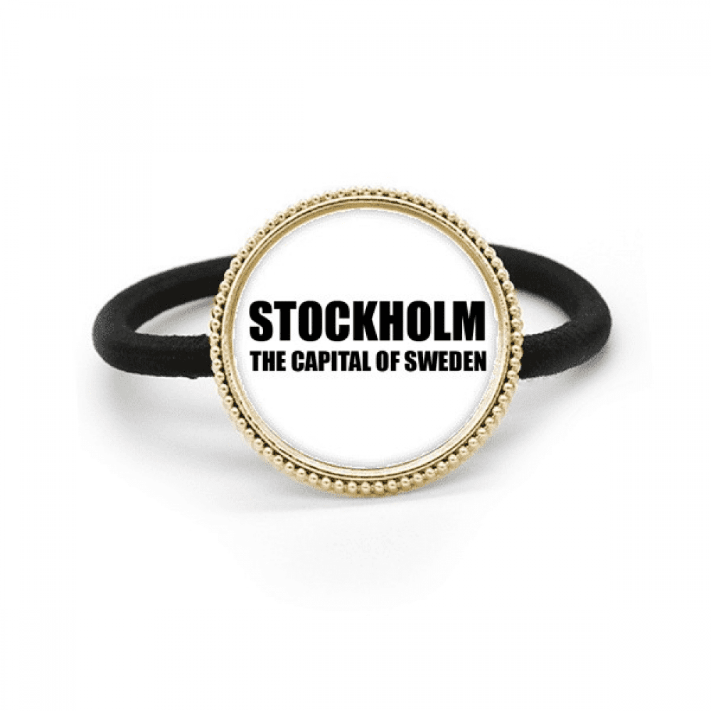 Stockholm The Capital Of Sweden Silver Metal Hair Tie And Rubber Band Headdress