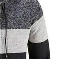 thumbnail image 7 of YLSDY Men's Fashion Hooded Zipper Cardigan Sweater Long Sleeve Knitwear Striped Color Block Warm Pullover Jacket Navy XXL, 7 of 7