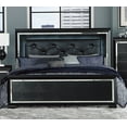 thumbnail image 3 of Modern 3pc Bedroom Furniture Queen Size LED Bed Tufted Nightstands Glamorous Black Finish Set, 3 of 7