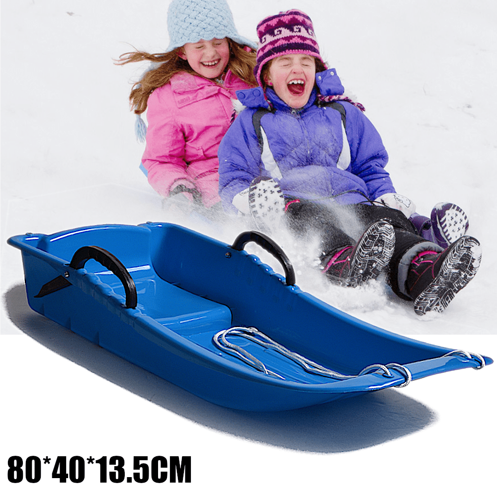 Yunt-11 Plastic Sled For Kids，Folding Pull Sled Snow Sled Portable Rolling Snow Slider For Winter Outdoor 