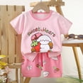 thumbnail image 4 of TOWED22 Toddler Infant Baby Girls Boys Clothes 2pcs Outfit Vibrant Graphic Short Sleeve T-Shirt Top and Shorts Set with Pockets(Light Pink,5-6 Y), 4 of 4