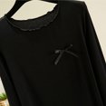 thumbnail image 6 of Soft Cotton T-Shirts for Women Spring Fall Base Tee Shirt Crew Neck Top Solid Color Casual Lightweight Tshirts (XL, Black), 6 of 6