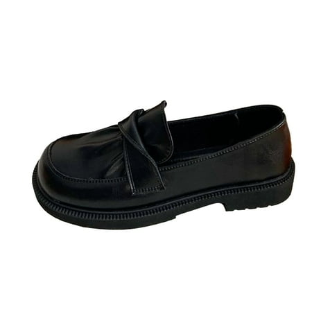 

Sandals Women Heels Wedge Wide Foot Mary Jane Single Shoe Autumn British Style Black Small Leather Shoes Versatile Casual Fashion Shoes Womens Shoes Sandals