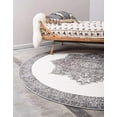 thumbnail image 2 of Unique Loom 3142363 8 x 8 ft. Canal Rosso Round Rug, Gray, 2 of 5
