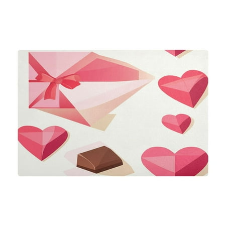 

Valentine s Day Pattern Heart Kitchen Leather Drying Mat with Silica Gel Absorbent Layer 11.8 x17.7