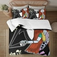 thumbnail image 1 of Juego de cama de tres piezas Pesadilla antes de Navidad, edredón cálido y cómodo, ropa de cama suave, regalo de Navidad para niños y adultos, dos fundas de almohada, una funda de edredón, 1 of 6