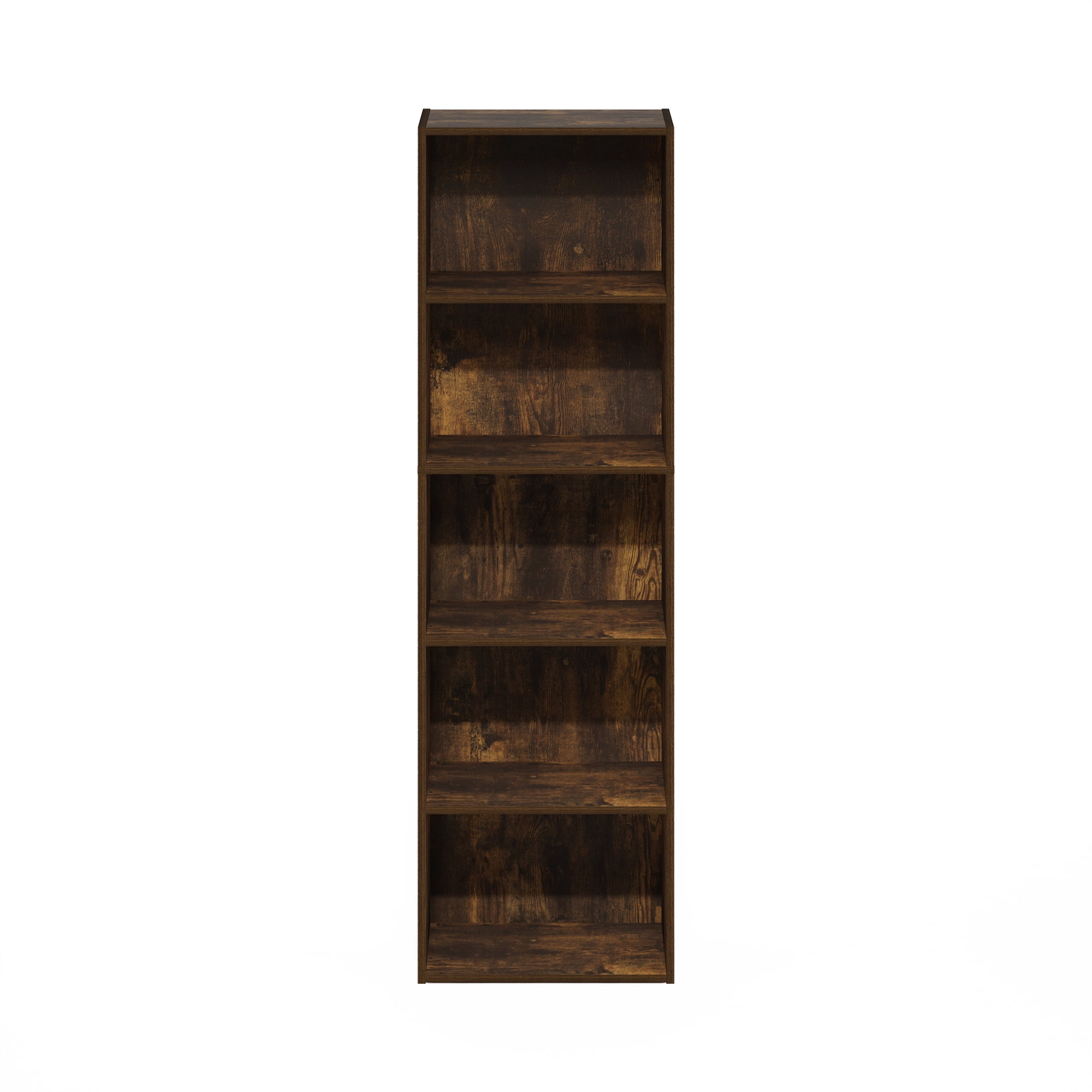 Furinno LUDER 5-Tier Reversible Color Open Shelf Bookcase in Amber Pine