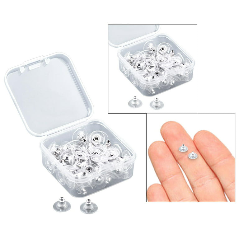 60 Pieces Earring Backs for Ear Studs, Replacements DIY Earring Stoppers  Caps Earring Backings for Studs Jewelry Accessories Supplies 