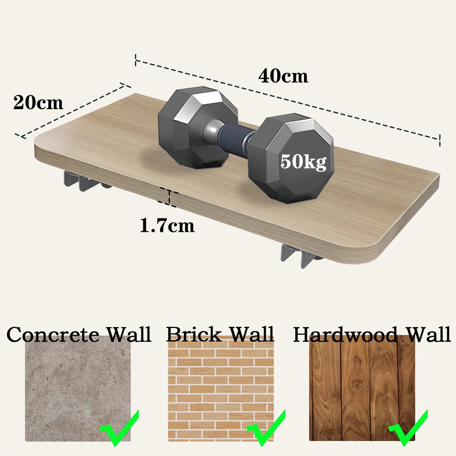 Foldable Wooden Floating Shelves Wall Decor for Kitchen Living Room Bedroom Shower Room Study Office Book Storage Hanging Shelves