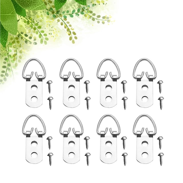 OULII 50Pcs Picture Hanging D Rings Metal for Home Decoration 11.8x0.63x0.2in