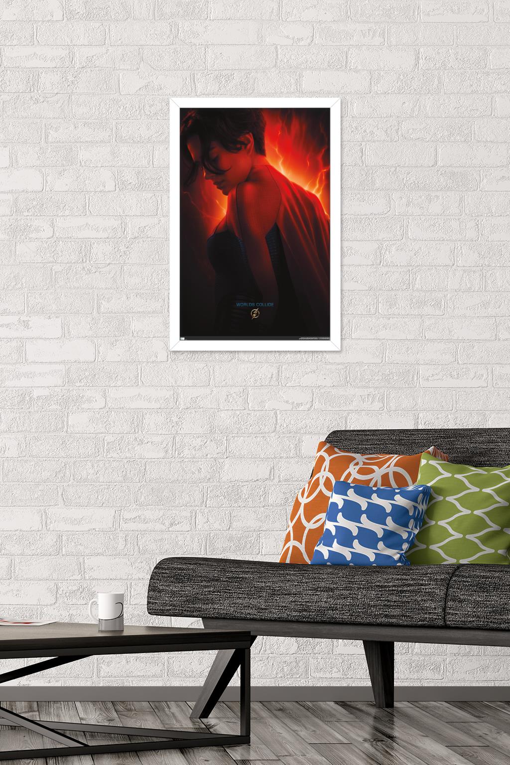 DC Comics Movie The Flash - Supergirl One Sheet Wall Poster, 14.725" x 22.375" Framed