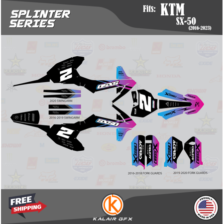 Kalair GFX Graphics Kit for Ktm 50SX MINI SX50 (2016-2018) Splinter Series