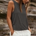 thumbnail image 2 of Xijirk Women's Crew Neck Sleeveless Tank Top Loose Fit Solid Casual Basic Tee Breathable Everyday Summer Vest,3XL, 2 of 7