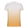 thumbnail image 6 of Tops for Women Short Sleeved V-neck Gradient Button Printed Top Orange S, 6 of 6