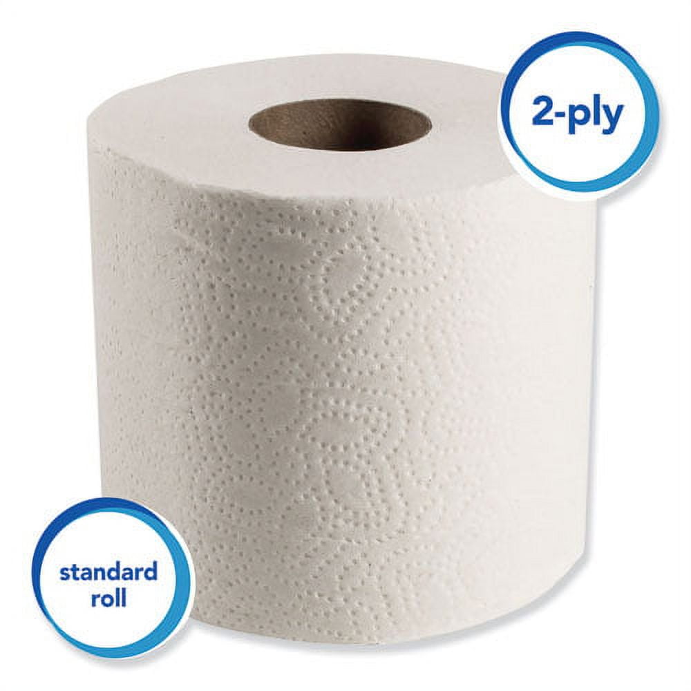 Essential Standard Roll Bathroom Tissue for Business, Septic Safe, 2-Ply, White, 550 Sheets/Roll | Bundle of 10 Rolls