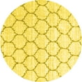 thumbnail image 1 of Ahgly Company Indoor Round Trellis Yellow Contemporary Area Rugs, 7' Round, 1 of 4