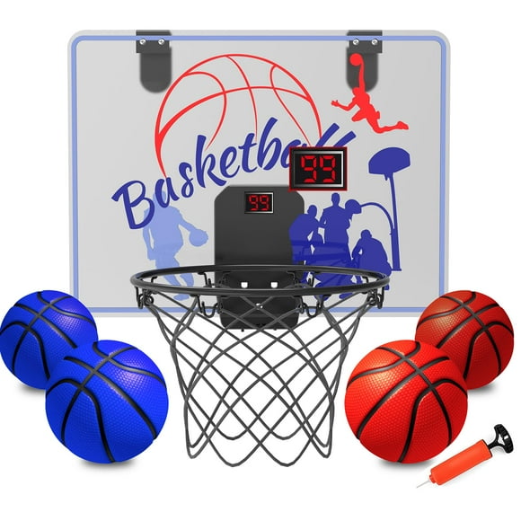 Canasta de baloncesto interior KGF para niños de 4 a 12 años con 4 pelotas