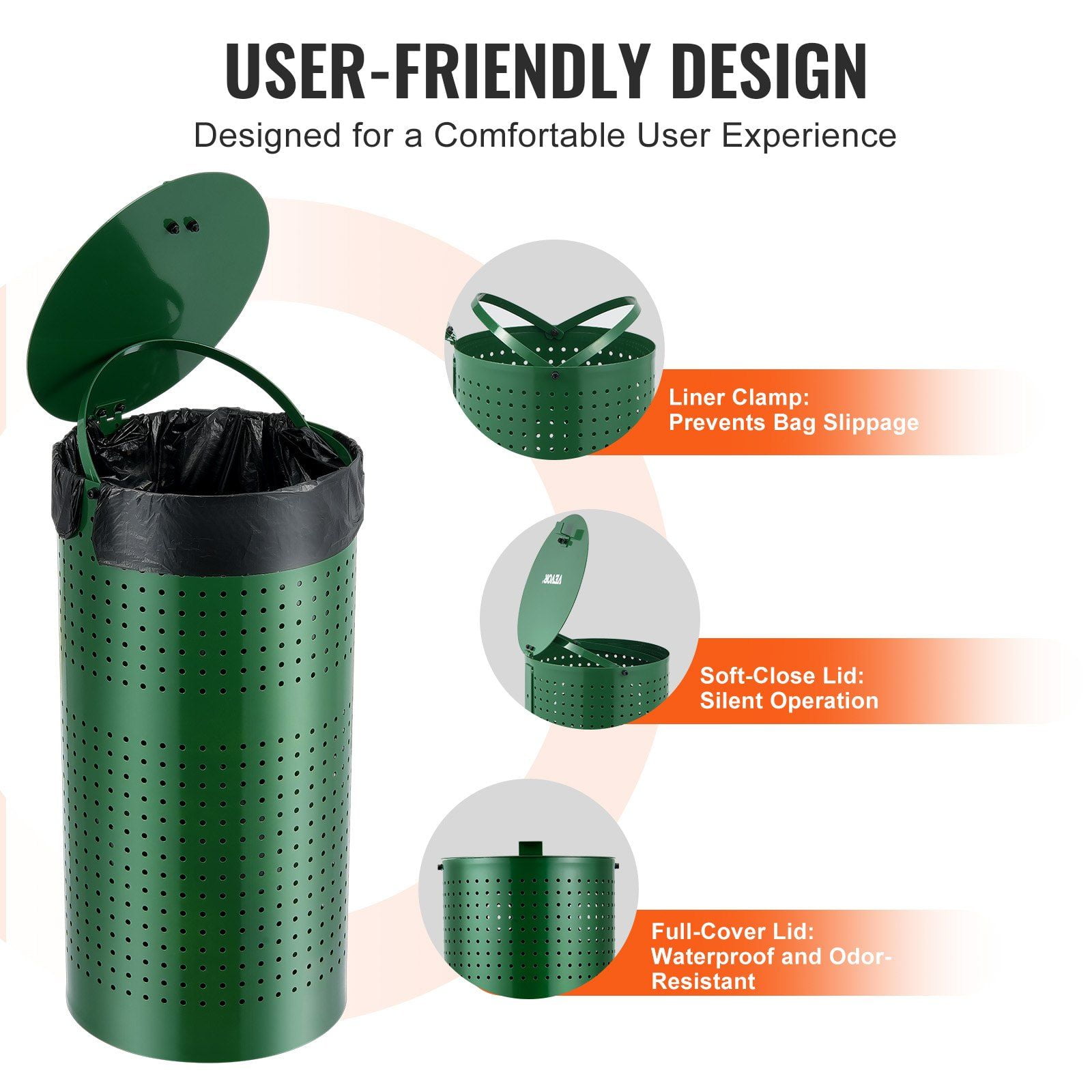Dog Poop Trash Can with 50 Liner Bags, 11.5 Gallons Outdoor Dog Waste Bin with Lid & Liner Clip for Pet Waste Station, Dog Waste Disposal Container for Garden Backyard Park