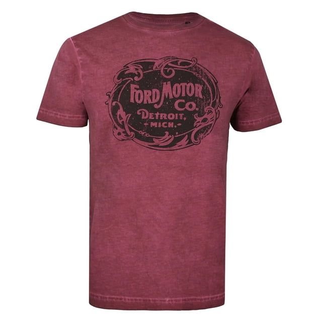 Ford - Camiseta Motor Co Vintage para Hombre (Burdeos Retro)