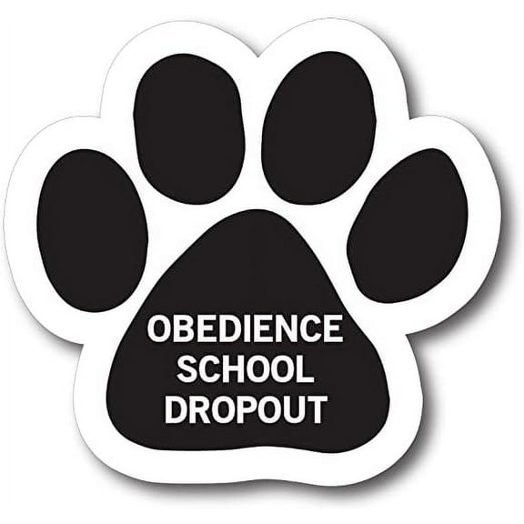 Obedience School Dropout Pawprint Car Paw Print Auto Truck 5" Decal