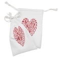 thumbnail image 2 of High Heels Fabric Pouch Set of 2, Heart with Scarlet High Heel Shoe Silhouettes Love Woman Illustration, Small Drawstring Bag for Toiletries Masks and Favors, 9" x 6", Scarlet and White, by Ambesonne, 2 of 2
