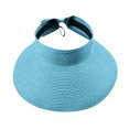thumbnail image 2 of Yigetop Visor Hats for Women, Women's Summer Foldable Straw Sun Visor W/Cute Bowtie Hat Womens Sun Hat Sky Blue One Size, 2 of 2