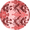 thumbnail image 1 of Ahgly Company Indoor Round Abstract Red Modern Area Rugs, 8' Round, 1 of 4