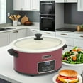thumbnail image 3 of 8 Quart Digital Slow Cooker with Stoneware Pot - Programmable, Keep Warm, Digital Display, One-Touch, 240W, Red/Blue/Black, Ideal for Family Dinners, Roasts, Stews, 3 of 15