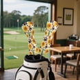 thumbnail image 3 of Uorisanigo Golf Club Head Covers, PU Leather Sunflower Dog Paws Golf Club Driver/Fairway Wood/Hybrid Headcovers Set 3 Pack, Soft Fabric Accessories Gifts for Men & Women, 3 of 7
