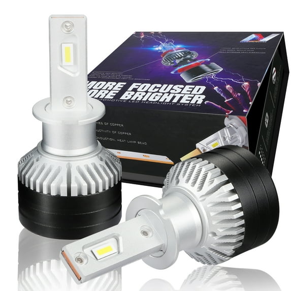 NUVISION LIGHTING NVL-FOC-H3 NUVISION LIGHTING Pair H13 9008 LED Headlight Bulbs 12000LM 70W Bright LED High/Low Beam Conversion Kit w/ Cooling Fan