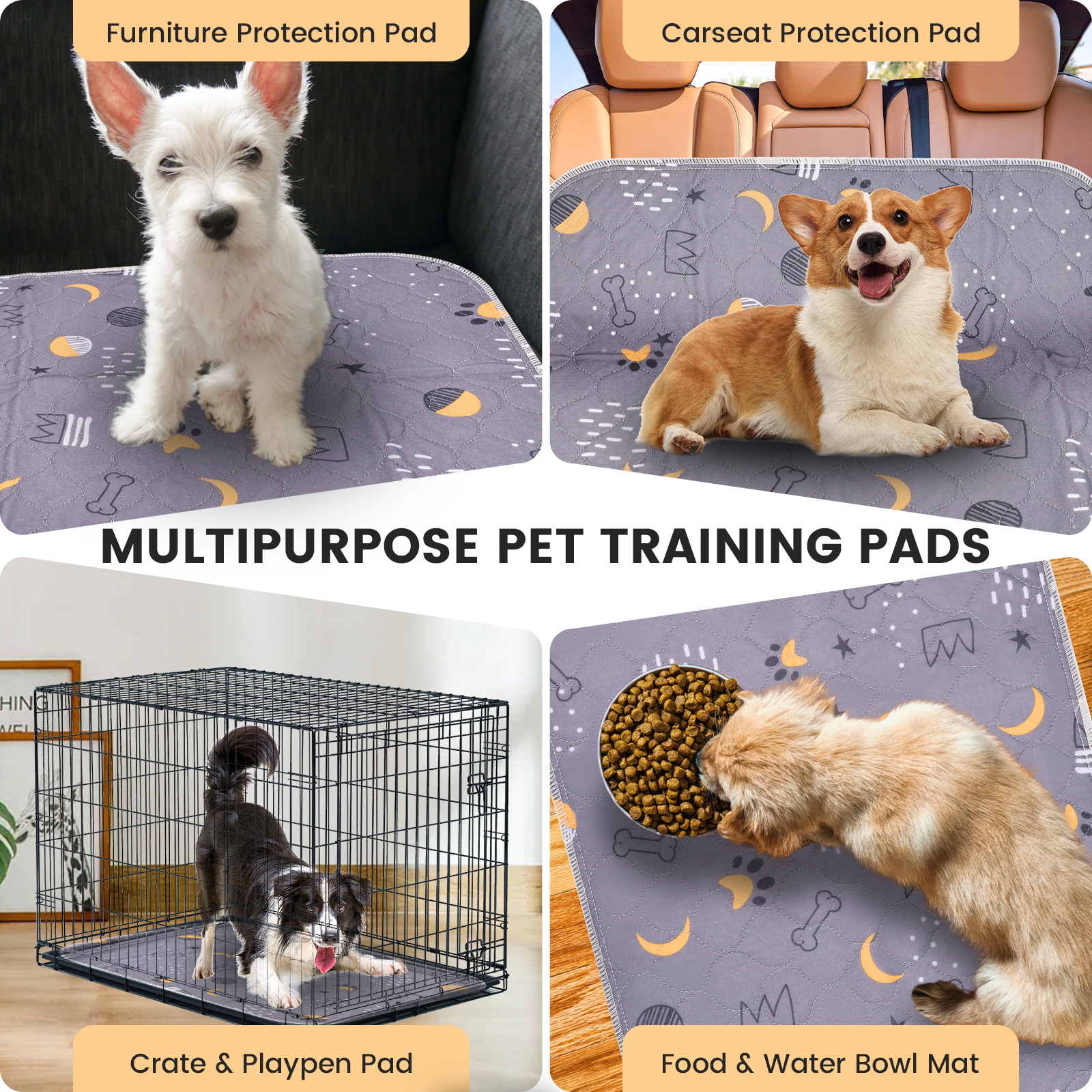 UPSKY Reusable Dog Pee Pads, 2 Pack, 34x36 Inches photo 6