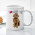 thumbnail image 3 of CafePress - I Love Doodle Kisses - 11 oz Ceramic Mug - Novelty Coffee Tea Cup, 3 of 4