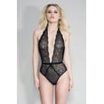 thumbnail image 6 of Music Legs Women's Halter lace teddy with waistband and a cheeky back 80054-BLACK, 6 of 6
