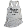 thumbnail image 1 of Home Is Where The Snacks Are Tank Top, Ladies Racerback Tank Top, Snack Tank, Food Tank, Foodie Tank, Silver Gray, Medium, 1 of 3