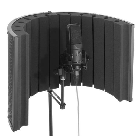 Pyle Mini Portable Vocal Recording Booth - Universal Standard Microphone with Isolation Noise Filter Reflection Shield for Recording Studio Quality Audio - Dual Acoustic Foam Soundproof