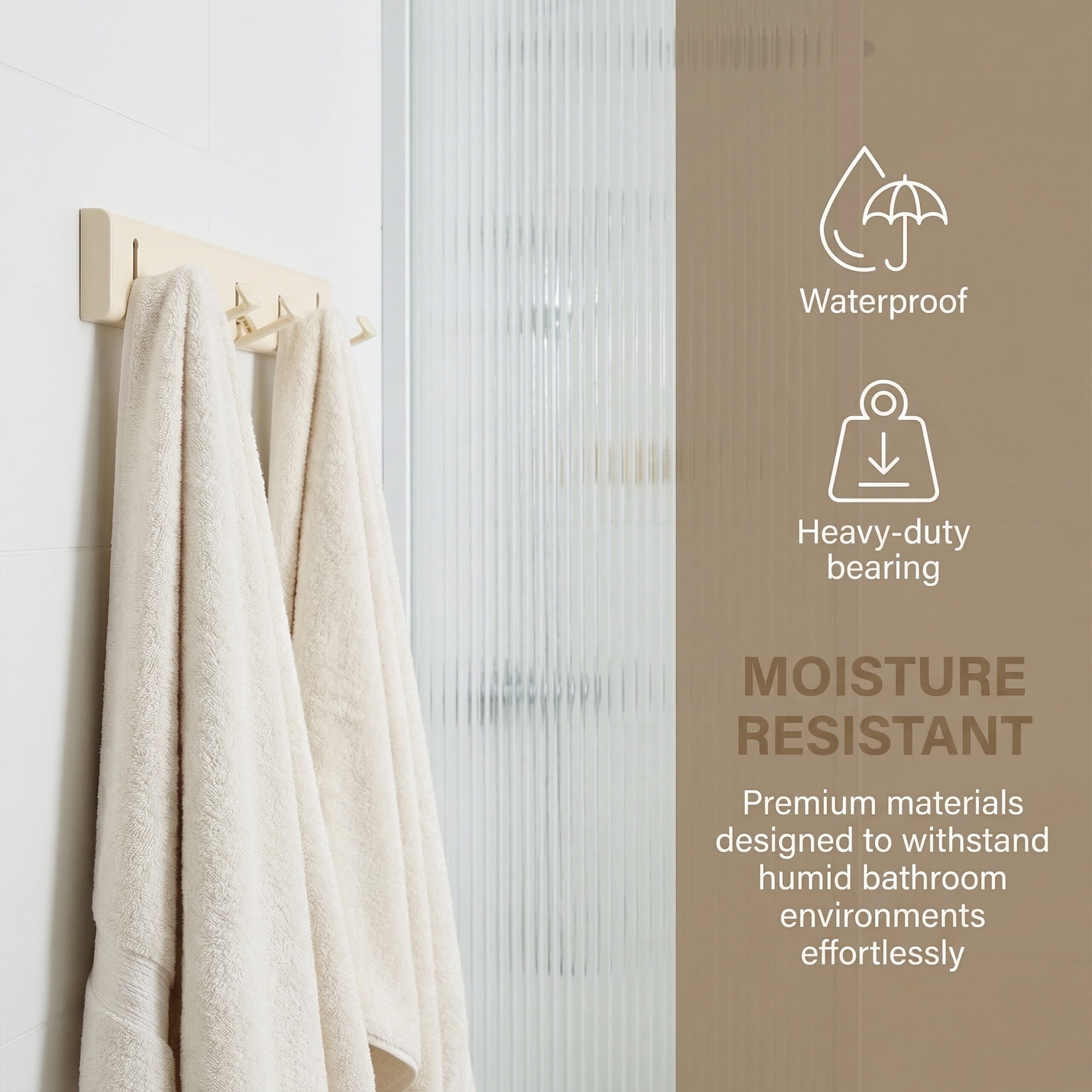 Unique Bargains Coat Rack Wall Mount Aluminum Alloy Hook for Entryway Milk White 14.2*2.2in