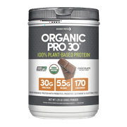 Designer Protein Organic Pro 30 100% Plant Based Protein Powder, Chocolate, 30g Protein, 1.3 Lb