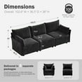thumbnail image 4 of CDCASA 102.6'' Modular Sectional Sofa, Oversized 3 Seater Sofa Couch, Chenille Deep Seat Couches for Living Room, Black, 4 of 8