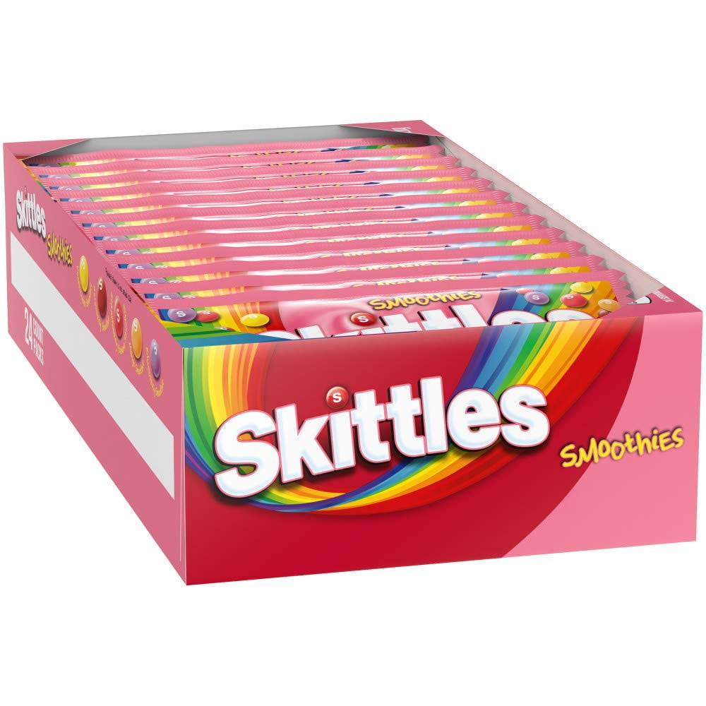 24 pk SKITTLES Smoothies Chewy Candy Bulk Pack, Full Size, 1.76 oz Bag