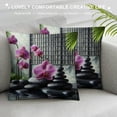 thumbnail image 3 of Orinice  Orchid Throw Pillow Cushion Cover, Greenery Composition of Tree and Exotic Wild Fuchsia Flowers Stones, Decorative Square Accent Pillow Case,  Green Dimgray White, 3 of 5