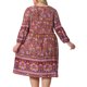 thumbnail image 3 of Vestido de verano de talla grande Agnes Orinda para mujeres, casual, bohemio, floral, con cuello en V, manga 3/4, midi, corto, vestido de playa 1X amarillo rosa, 3 of 6
