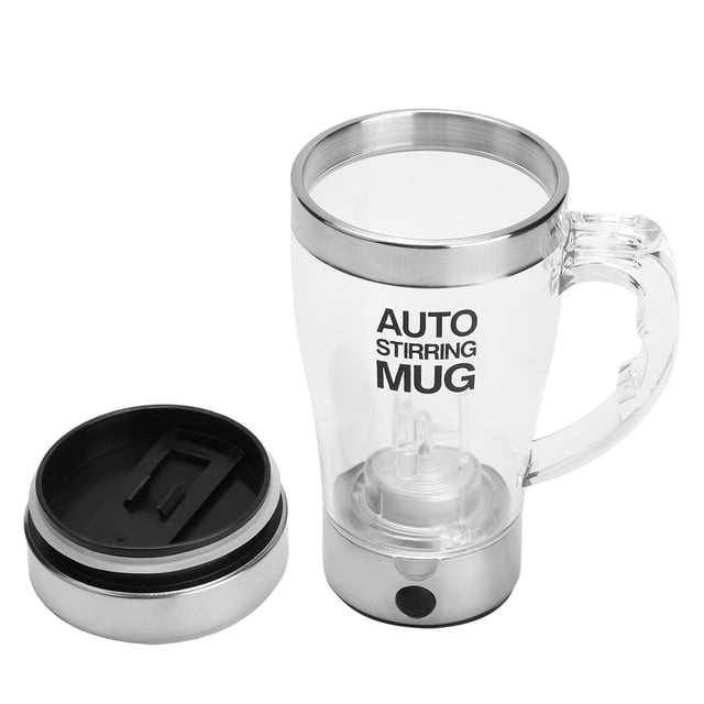 Tasse Auto-Mélangeante Électrique pour Café pour Bureau Cuisine Acier Inoxydable 350ml