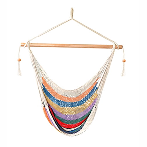 Bliss Hammocks Island Rope Hammock Chair w/ Spreader Bar Multi Color