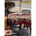 thumbnail image 4 of Outdoor Tablecloth with Umbrella Hole and Zipper, Red Plaid Christmas Square Table Cloth 60x60 Inch Waterproof Tablecloth, Truck Xmas Tree Vintage Winter Wooden Picnic Table Cover for Patio Camping, 4 of 7