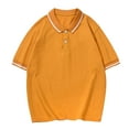 thumbnail image 4 of Linfrsh Polo Shirts for Boys Toddler Kids T Shirts Polo Shirts for Boys Button Tees Lapel Collar Short Sleeve Tops with Pocket(Yellow,Size 10-11 T), 4 of 7